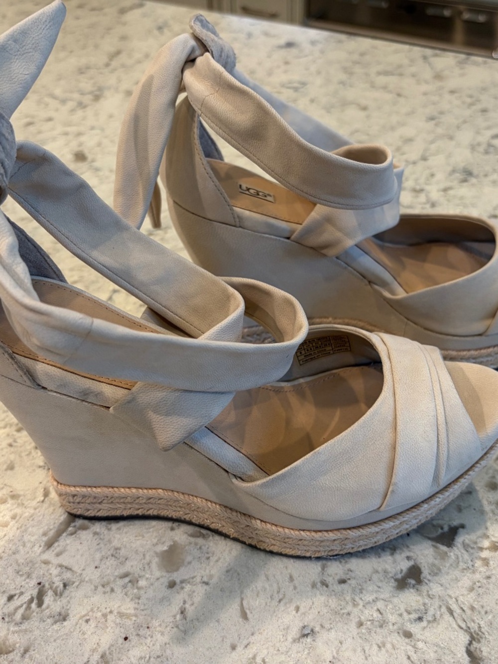 UGG, Beige, 4inch wedge heels